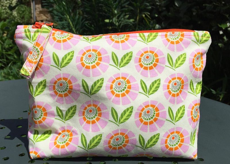 Cosmetic Bag Orange and Pink, Gift for Her - Image 5