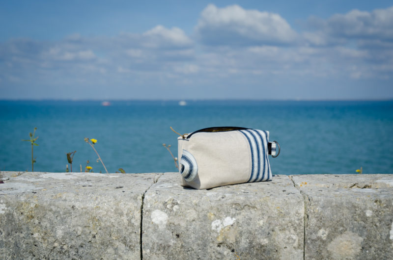 Boxy Zippered Pouch, Vintage French Stripe - Image 7