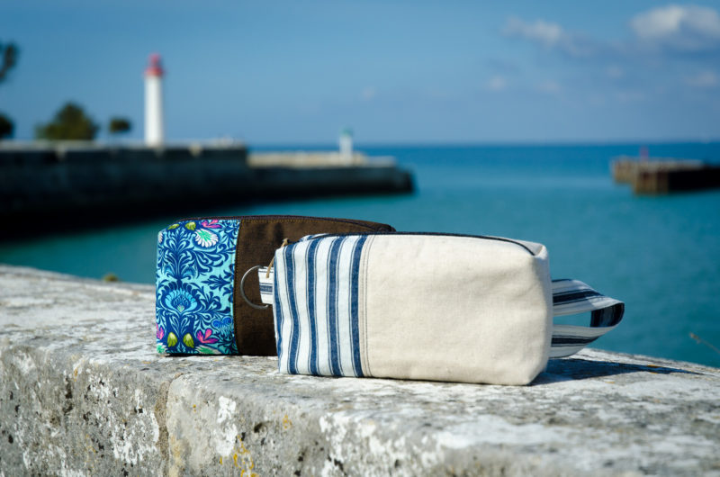 Boxy Zippered Pouch, Vintage French Stripe - Image 6
