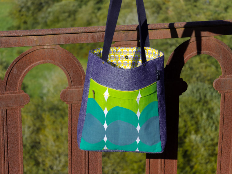 Circles Tote Bag with Front Zip Pocket - Image 7